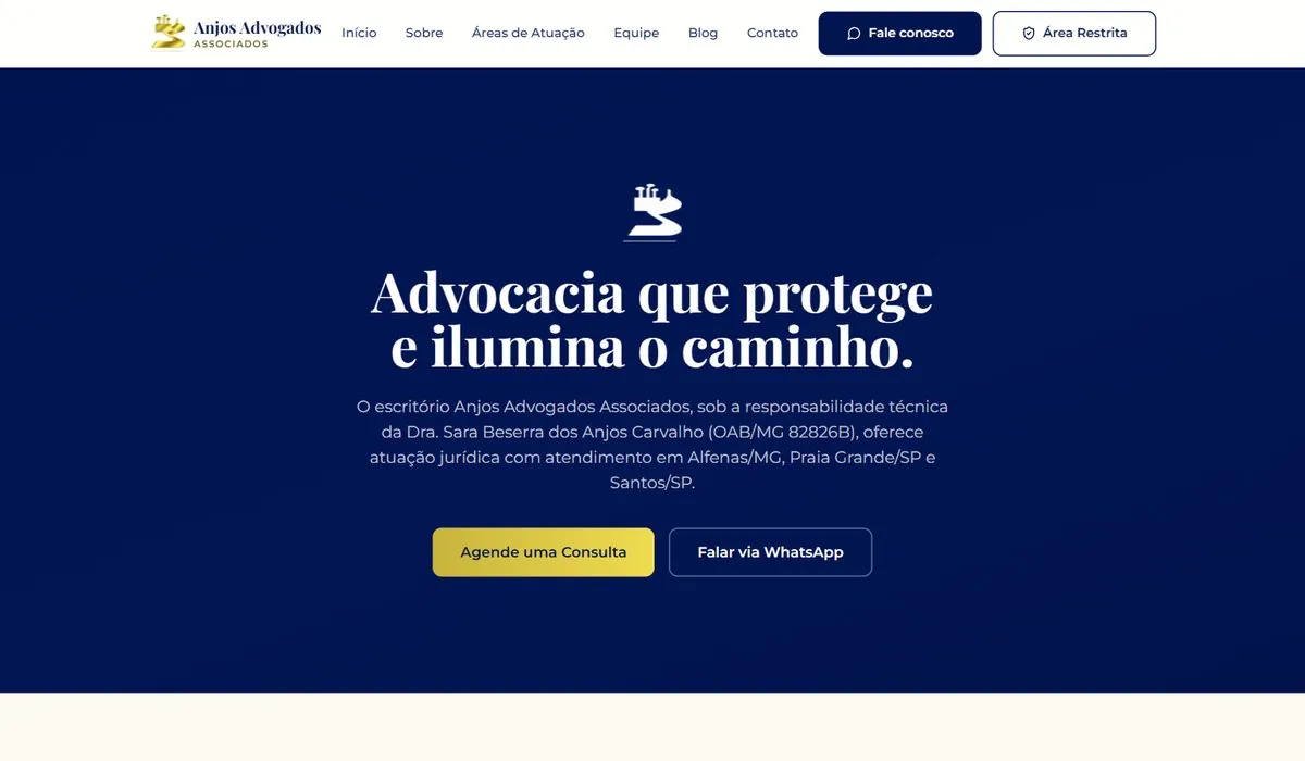 Site Institucional Jurídico — Anjos Advogados Associados