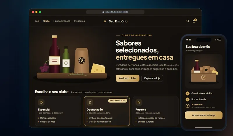 E-commerce Gourmet — Conceito para marca de produtos artesanais
