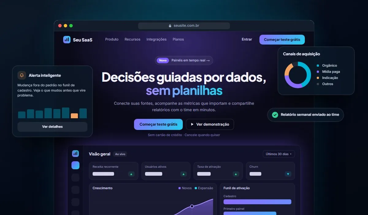 Página de Vendas SaaS — Conceito para software B2B