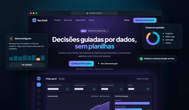 Página de Vendas SaaS — Conceito para software B2B