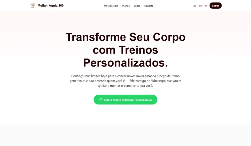 Site Institucional com Área de Membros — Mulher Águia 360